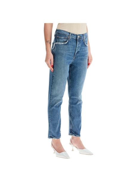 Organic Cotton Riley High-Rise Cropped Jeans.