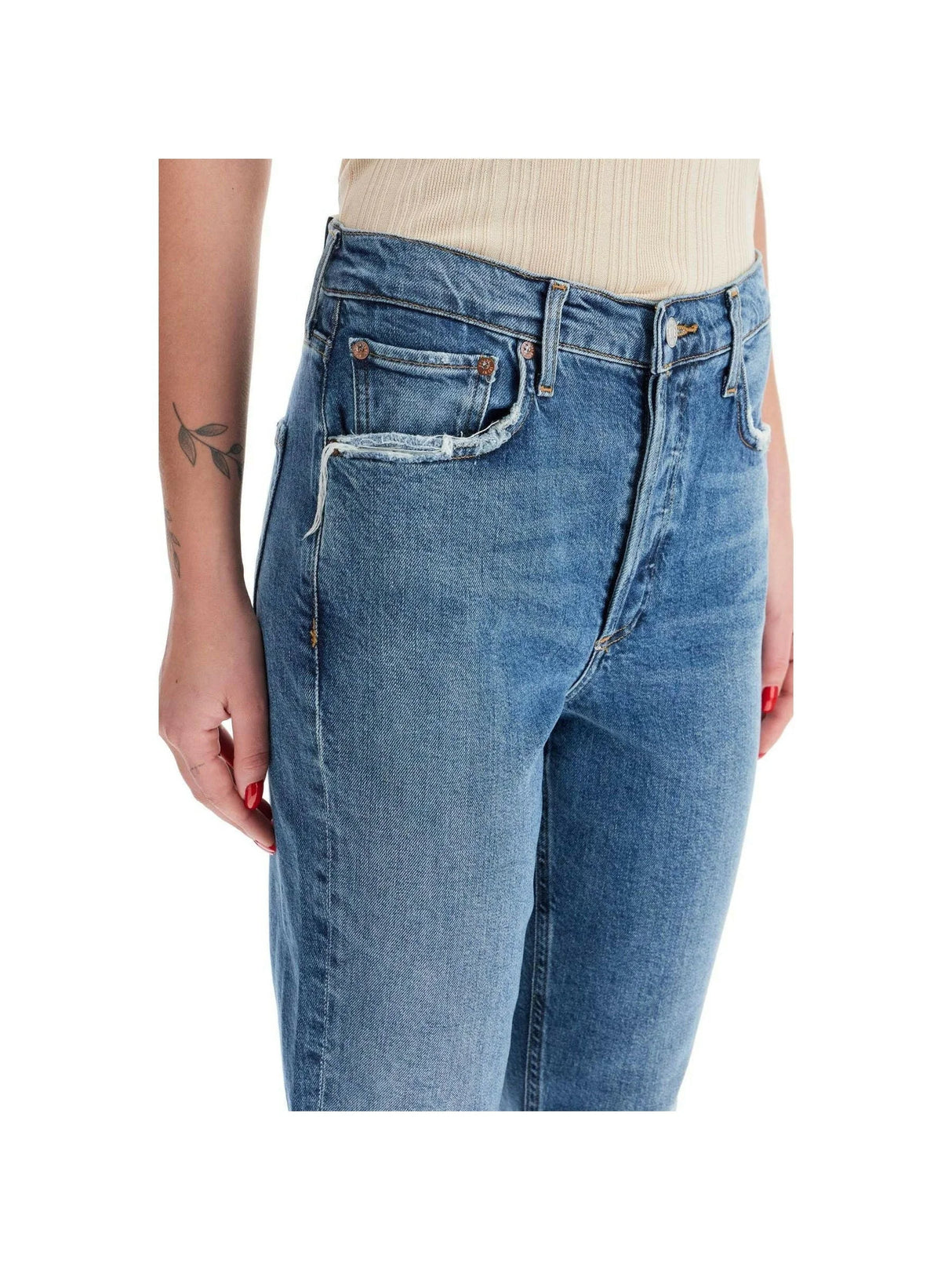 Organic Cotton Riley High-Rise Cropped Jeans.