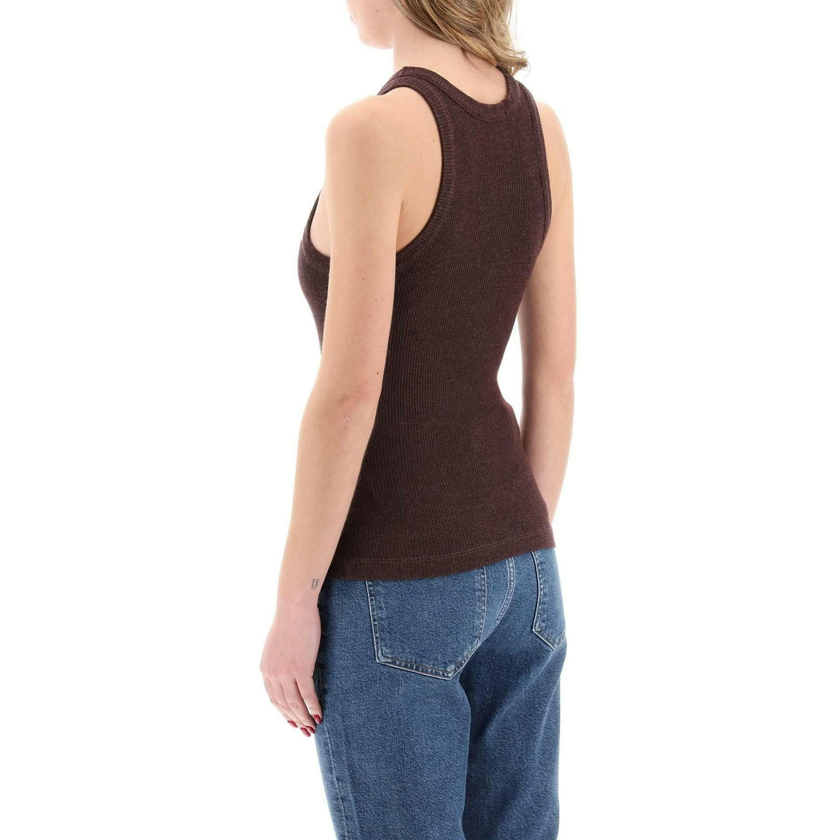 Red Raisin Bailey Knit Sleeveless Tank Top AGOLDE JOHN JULIA.