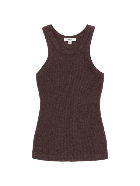 Red Raisin Bailey Knit Sleeveless Tank Top AGOLDE JOHN JULIA.