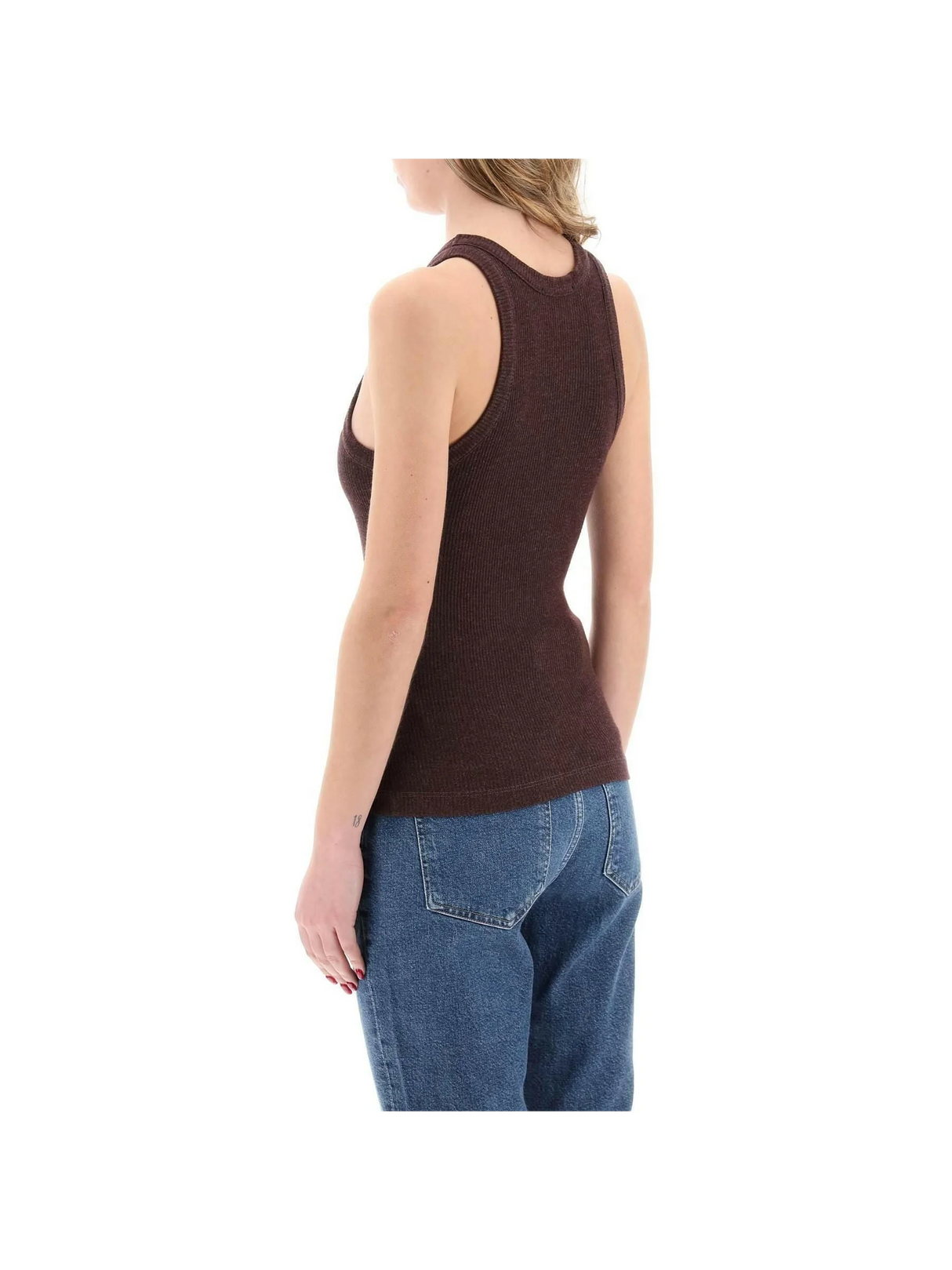 Red Raisin Bailey Knit Sleeveless Tank Top AGOLDE JOHN JULIA.