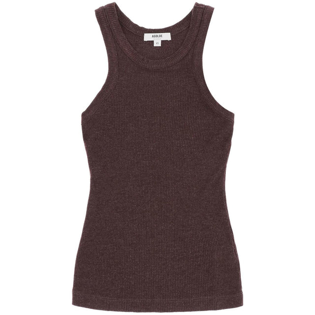 Red Raisin Bailey Knit Sleeveless Tank Top AGOLDE JOHN JULIA.