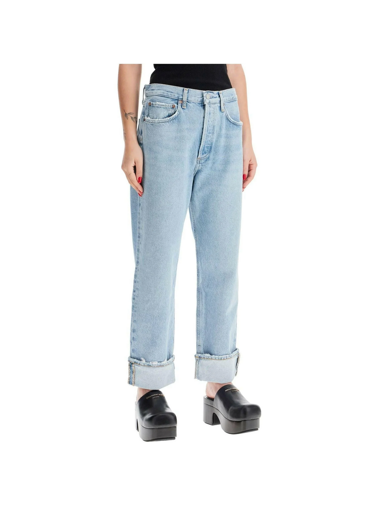 Regenerated Cotton Fran Low-Slung Jeans.