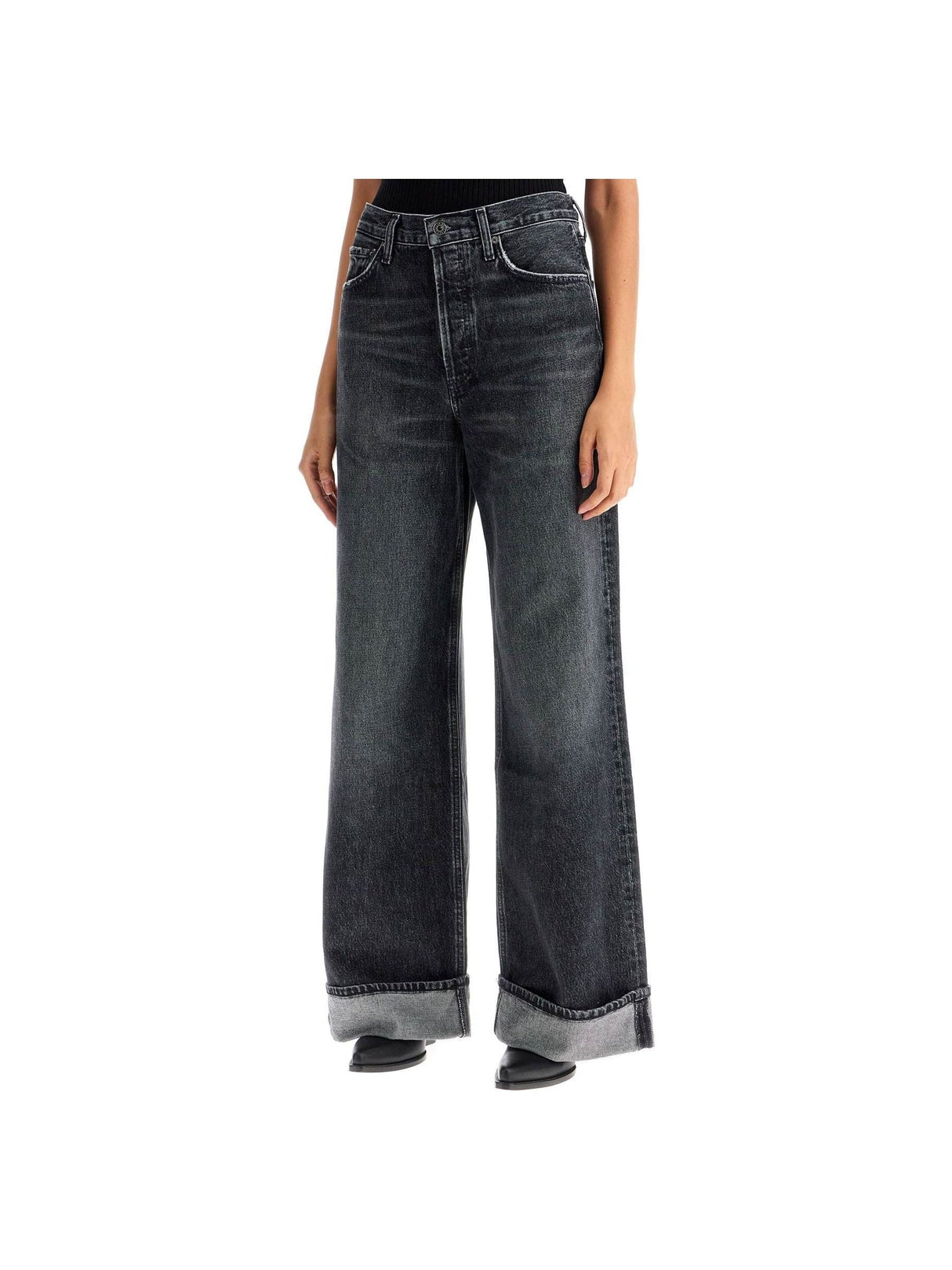 AGOLDE-Regenerative Cotton Denim Wide Leg Jeans-JOHN JULIA