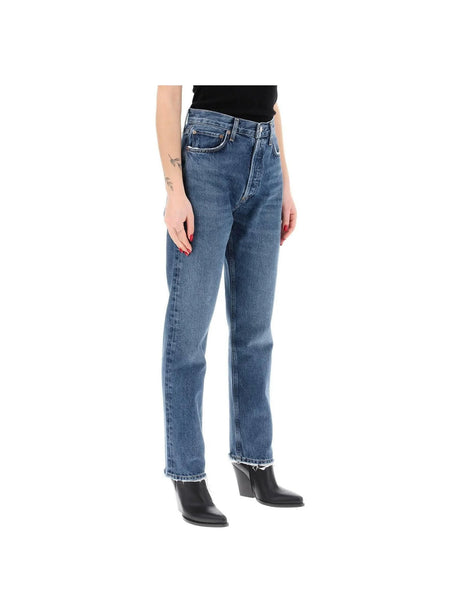 Blue Regenerative Cotton Straight 90'S Jeans in Range AGOLDE JOHN JULIA.