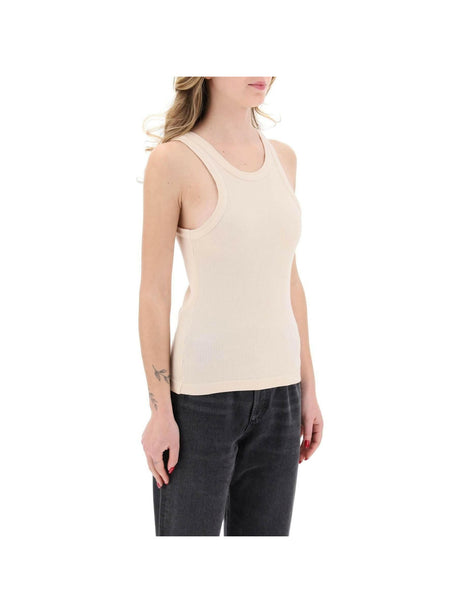 Ribbed Organic Cotton Sleeveless Top in Bath Salt AGOLDE JOHN JULIA.