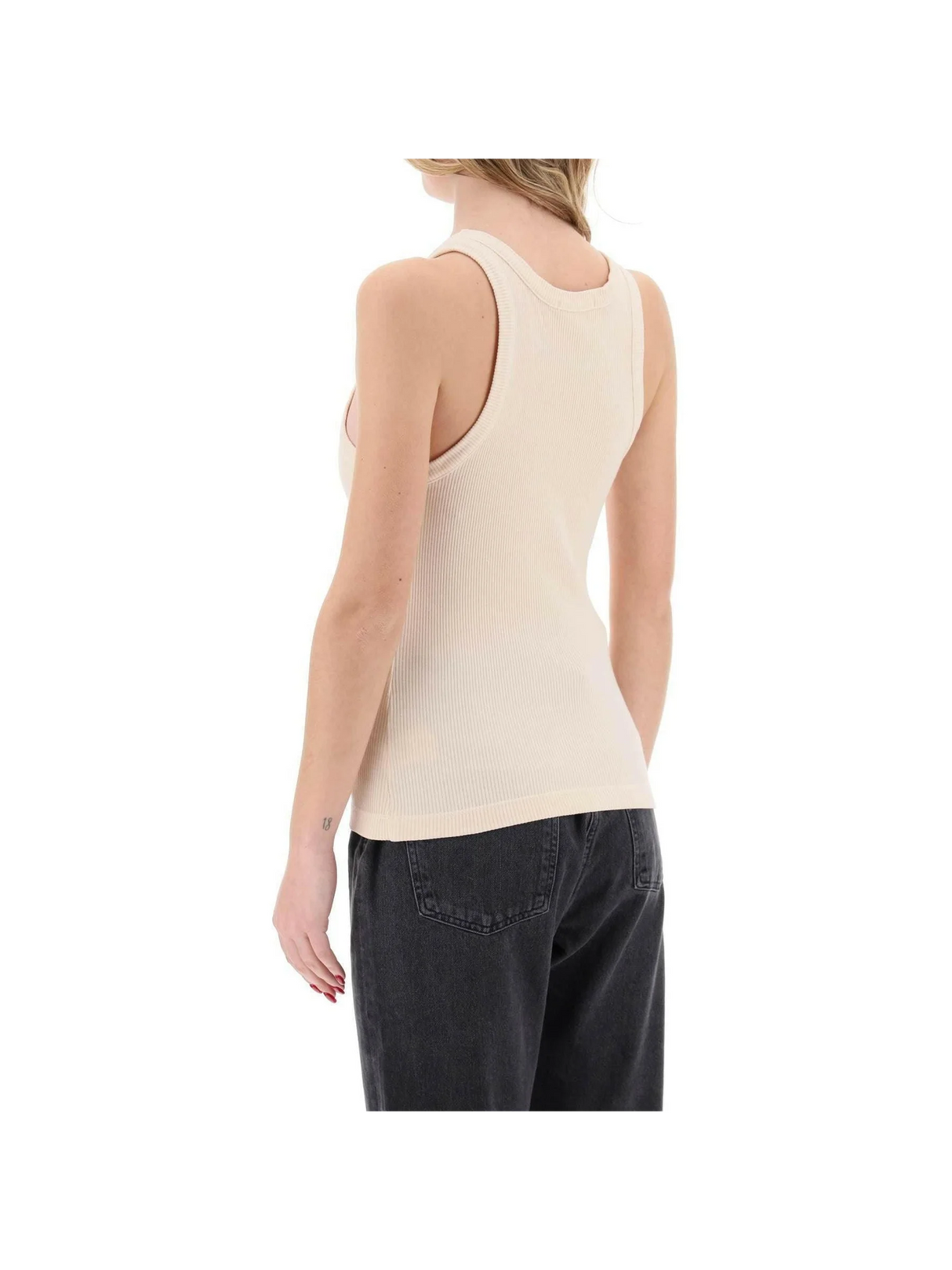 Ribbed Organic Cotton Sleeveless Top in Bath Salt AGOLDE JOHN JULIA.