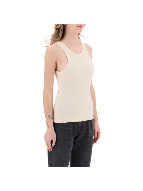 Ribbed Organic Cotton Sleeveless Top in Bath Salt AGOLDE JOHN JULIA.