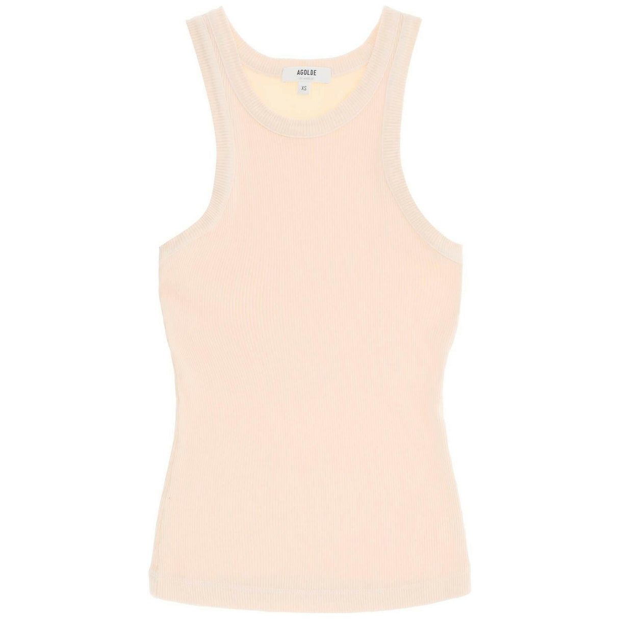 Ribbed Organic Cotton Sleeveless Top in Bath Salt AGOLDE JOHN JULIA.