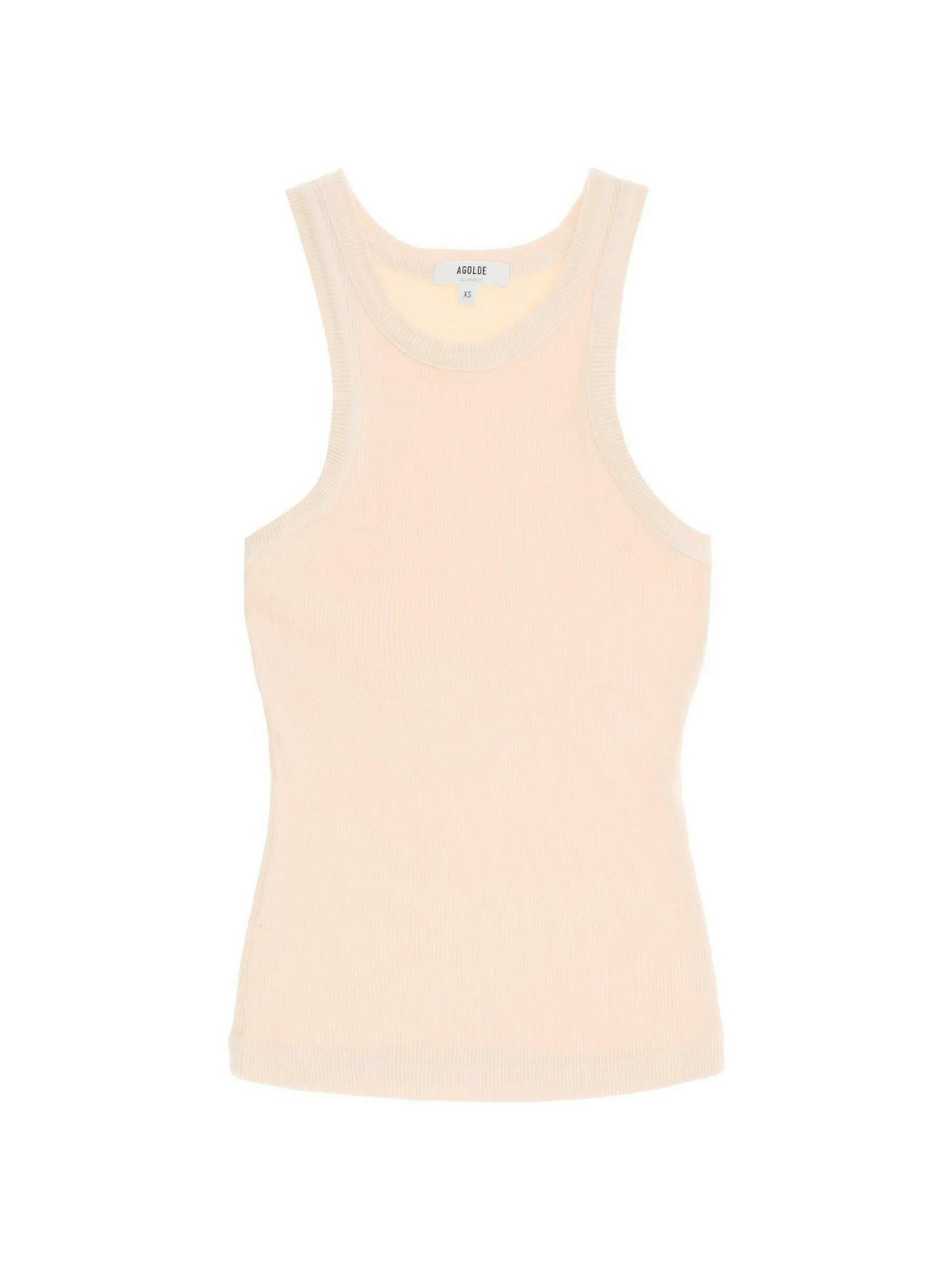 Ribbed Organic Cotton Sleeveless Top in Bath Salt AGOLDE JOHN JULIA.