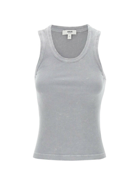 AGOLDE-Ribbed Poppy Sleeveless Organic Cotton Top-JOHN JULIA