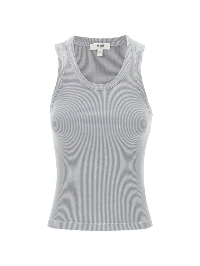 AGOLDE-Ribbed Poppy Sleeveless Organic Cotton Top-JOHN JULIA