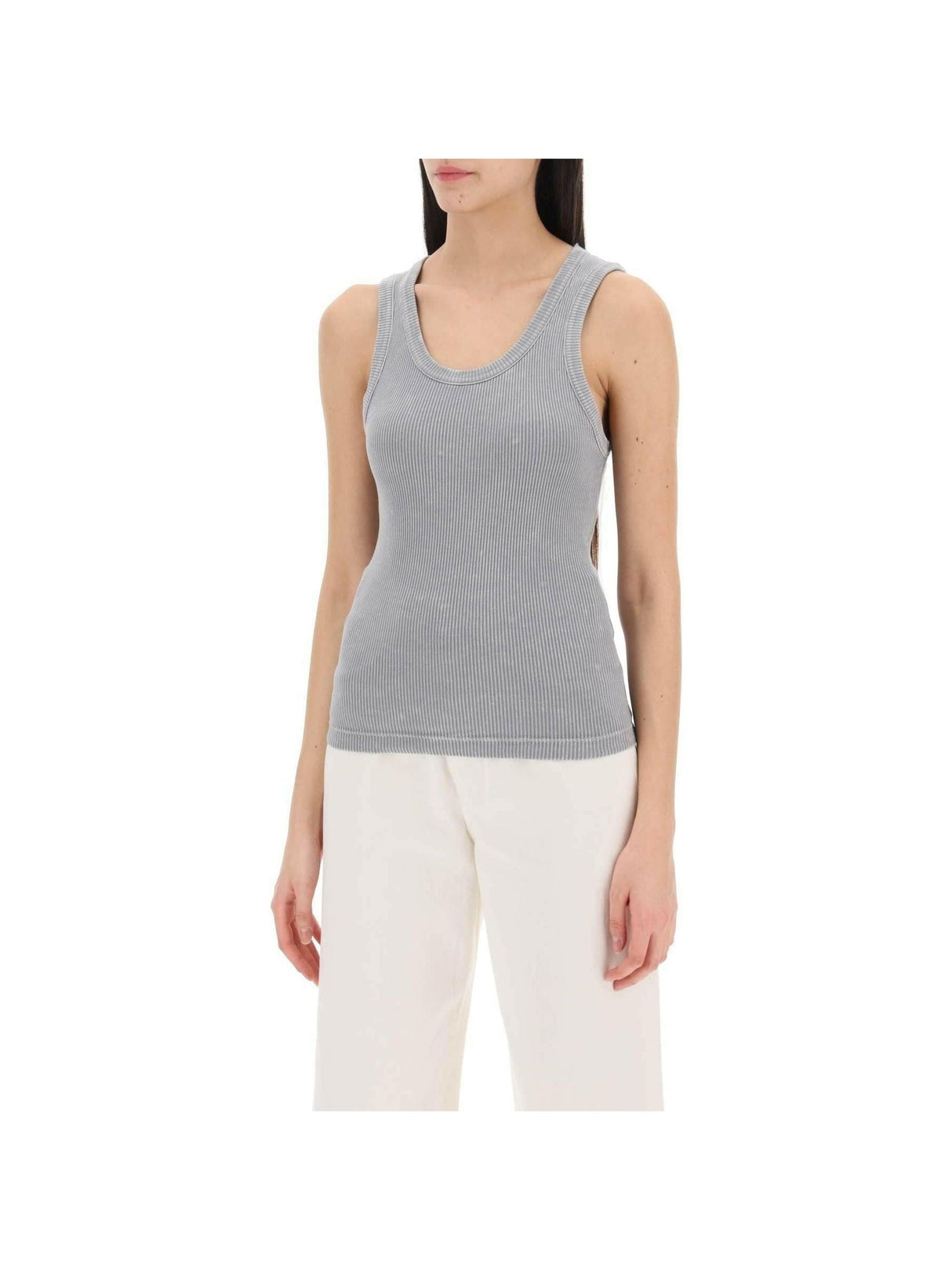 AGOLDE-Ribbed Poppy Sleeveless Organic Cotton Top-JOHN JULIA