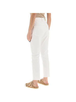 Riley High Rise Straight Crop Stretch Cotton Jeans in Sour Cream AGOLDE JOHN JULIA.