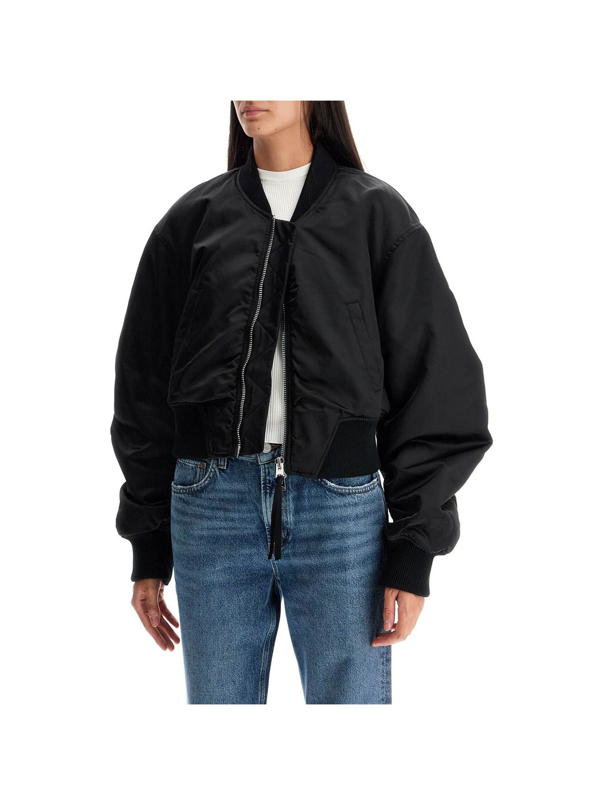 Short Boxy Bomber Jacket - Women > Clothing > Jackets and Blazers > Bomber jackets