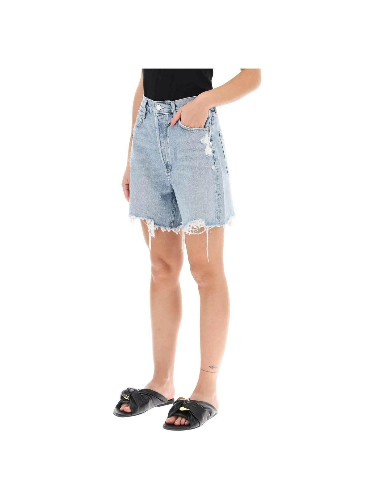 Blue Stella Denim Shorts in Deserted AGOLDE JOHN JULIA.