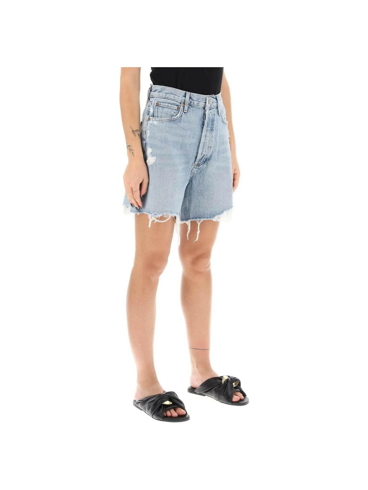 Blue Stella Denim Shorts in Deserted AGOLDE JOHN JULIA.