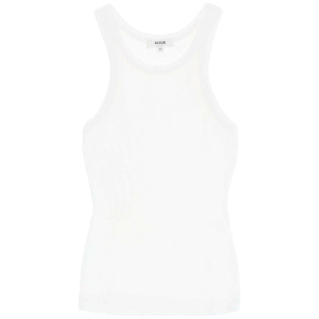 White Bailey Organic Cotton Ribbed Sleeveless Tank Top AGOLDE JOHN JULIA.