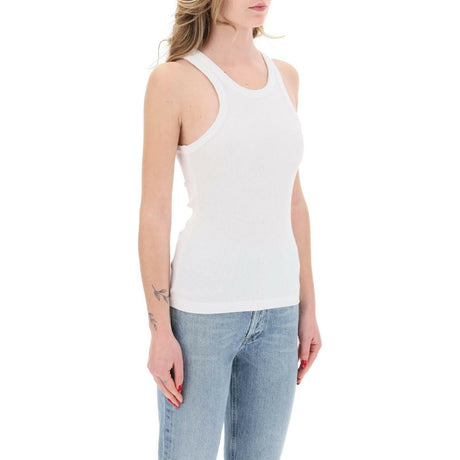 White Bailey Organic Cotton Ribbed Sleeveless Tank Top AGOLDE JOHN JULIA.