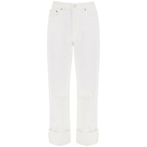 White Milkshake Fran Low Slung Organic Cotton Straight-Leg Jeans AGOLDE JOHN JULIA.