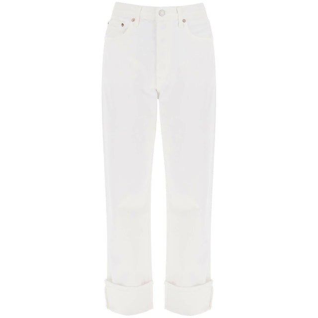 White Milkshake Fran Low Slung Organic Cotton Straight-Leg Jeans AGOLDE JOHN JULIA.