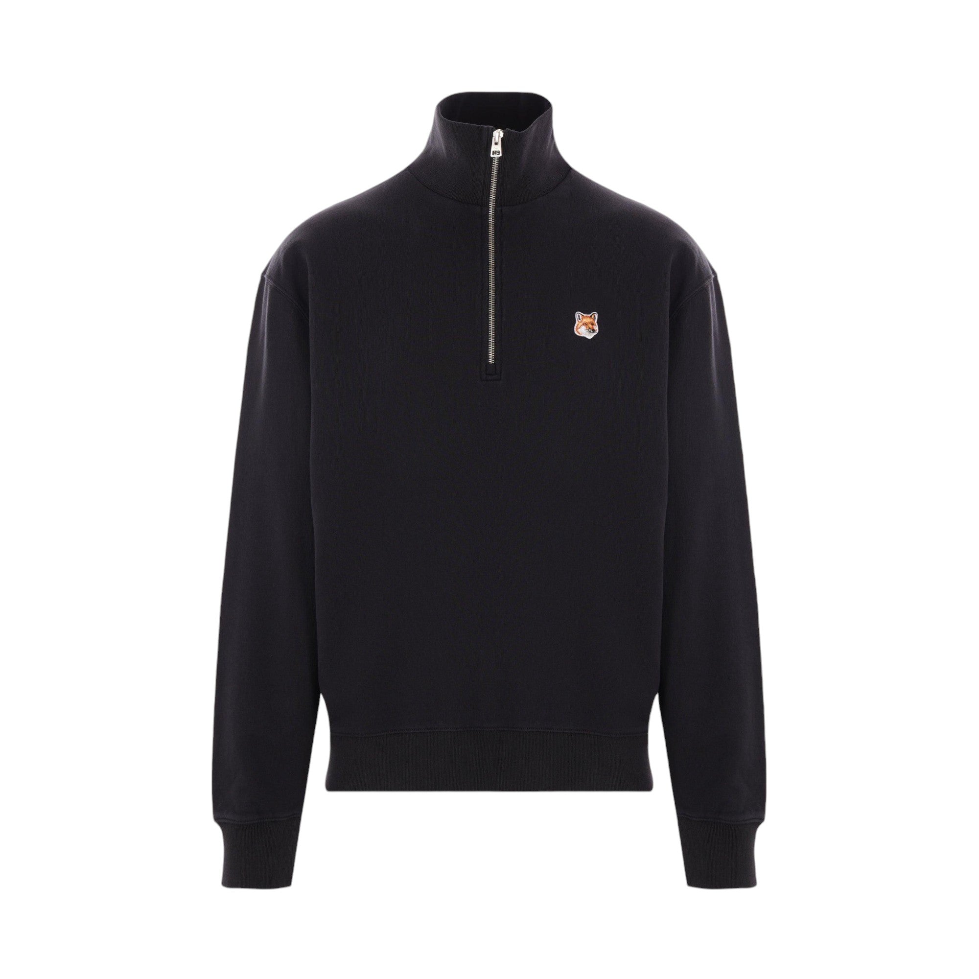 Fox Head Patch Half-zip Sweatshirt-MAISON KITSUNÉ-JOHN JULIA