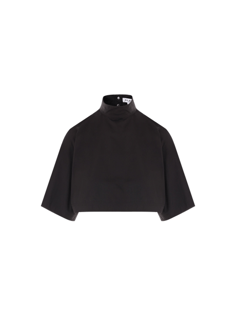 Cotton Poplin Highneck Top-ALAÏA-JOHN JULIA