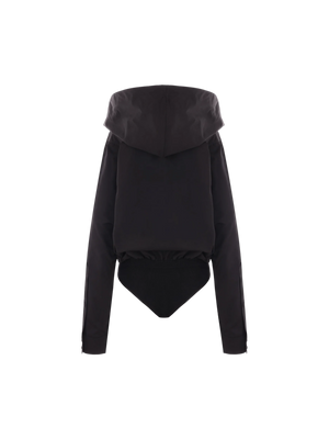 Cotton Poplin Hooded Bodysuit-ALAÏA-JOHN JULIA