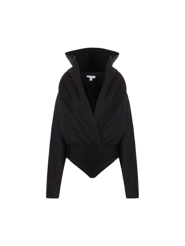 Cotton Poplin Hooded Bodysuit-ALAÏA-JOHN JULIA