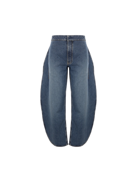 ALAÏA-Denim Round Jeans-JOHN JULIA