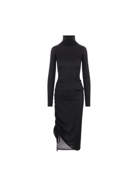 Draped Knit Dress-ALAÏA-JOHN JULIA