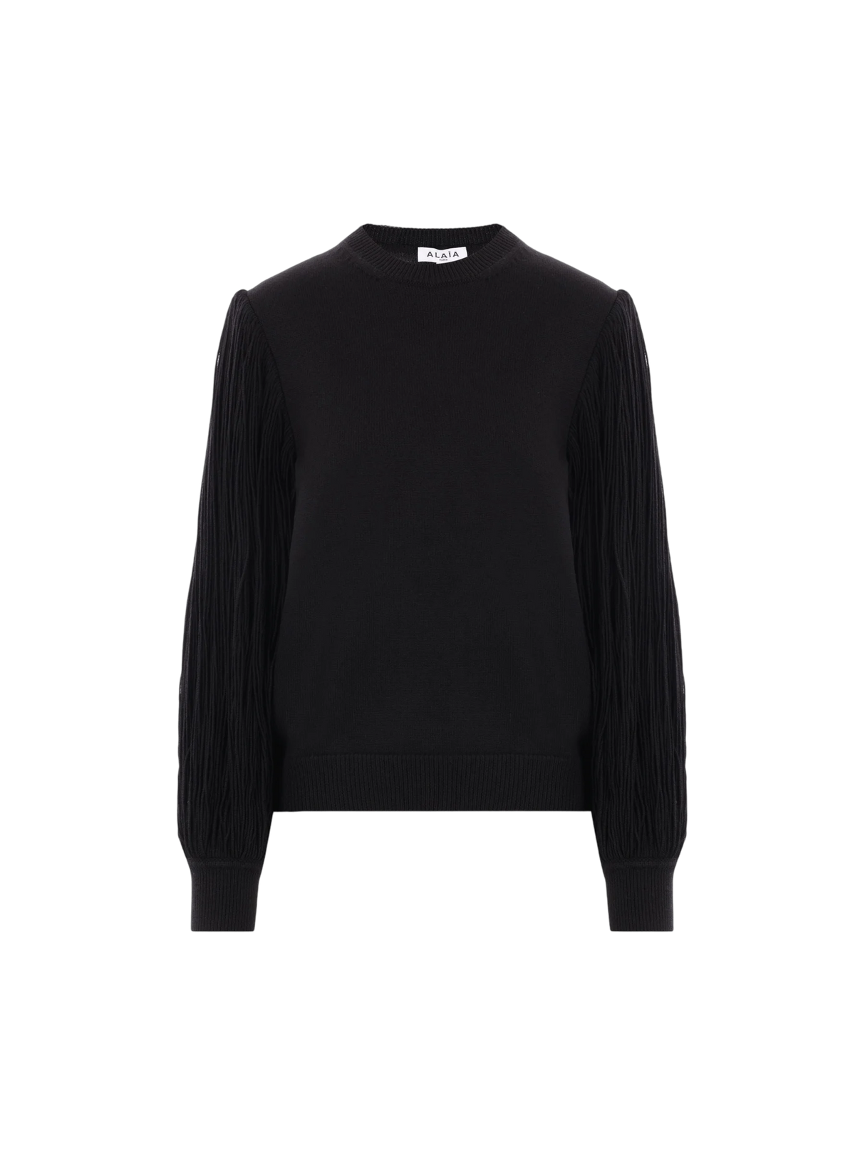 Fringed Sleeve Wool Sweater-ALAÏA-JOHN JULIA