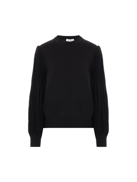 Fringed Sleeve Wool Sweater-ALAÏA-JOHN JULIA