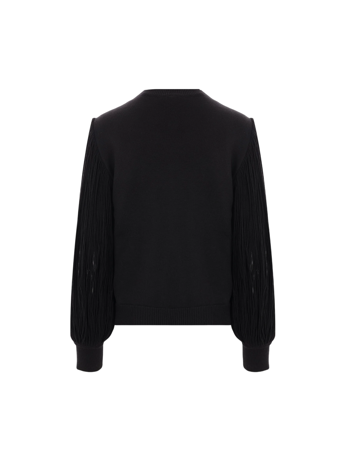 Fringed Sleeve Wool Sweater-ALAÏA-JOHN JULIA