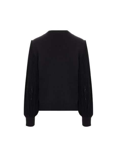 Fringed Sleeve Wool Sweater-ALAÏA-JOHN JULIA