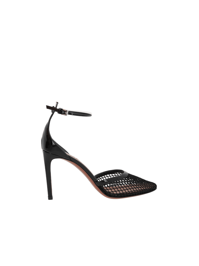 Mesh and Patent Leather D'Orsay Pumps-ALAÏA-JOHN JULIA