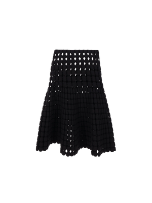 Perforated Knit Midi Skirt-ALAÏA-JOHN JULIA