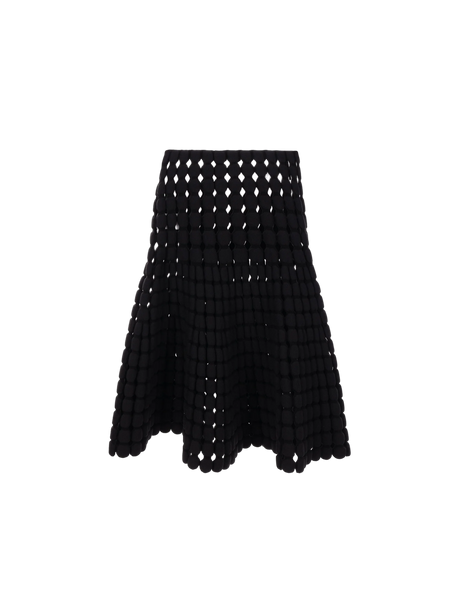 Perforated Knit Midi Skirt-ALAÏA-JOHN JULIA