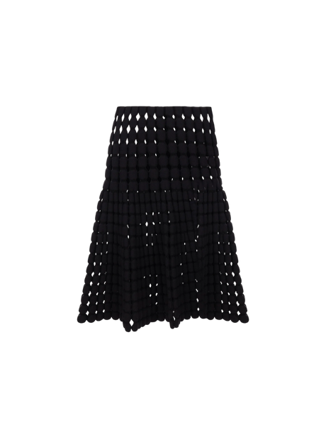 Perforated Knit Midi Skirt-ALAÏA-JOHN JULIA