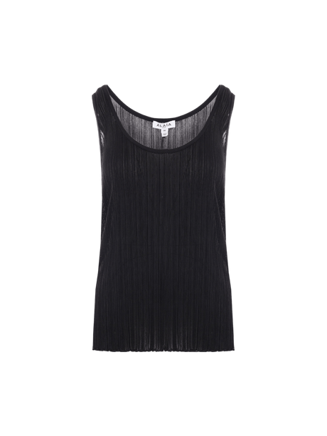 Pleated Knit Tank Top-ALAÏA-JOHN JULIA