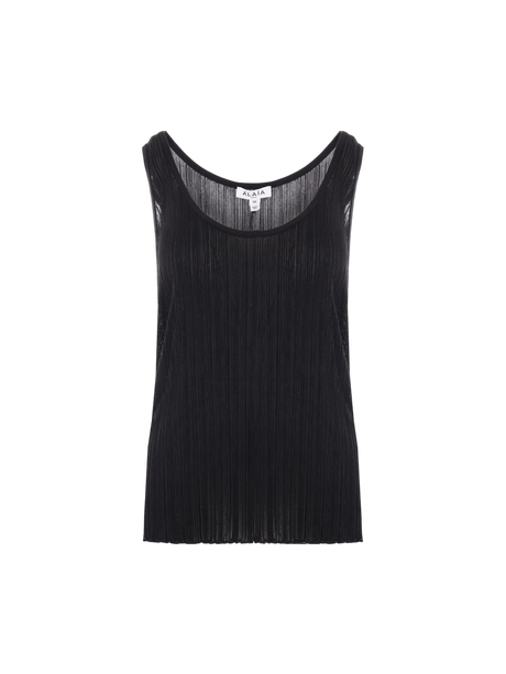 Pleated Knit Tank Top-ALAÏA-JOHN JULIA