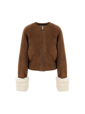 Shearling Aviator Jacket-ALAÏA-JOHN JULIA