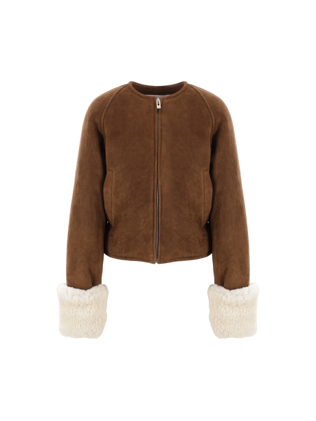 Shearling Aviator Jacket-ALAÏA-JOHN JULIA