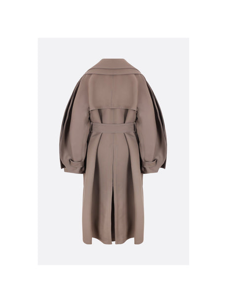 Wool Blend Wrap Trench Coat-ALAÏA-JOHN JULIA