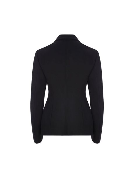 ALAÏA-Wool Gabardine Double-breasted Jacket-JOHN JULIA