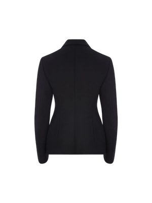 Gabardine Double-Breasted Wool Jacket-ALAÏA-JOHN JULIA