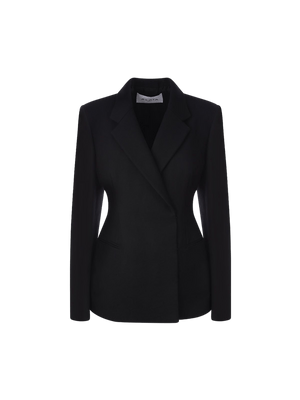 ALAÏA-Wool Gabardine Double-breasted Jacket-JOHN JULIA