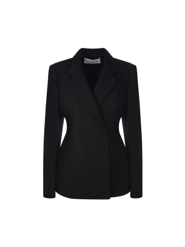 ALAÏA-Wool Gabardine Double-breasted Jacket-JOHN JULIA