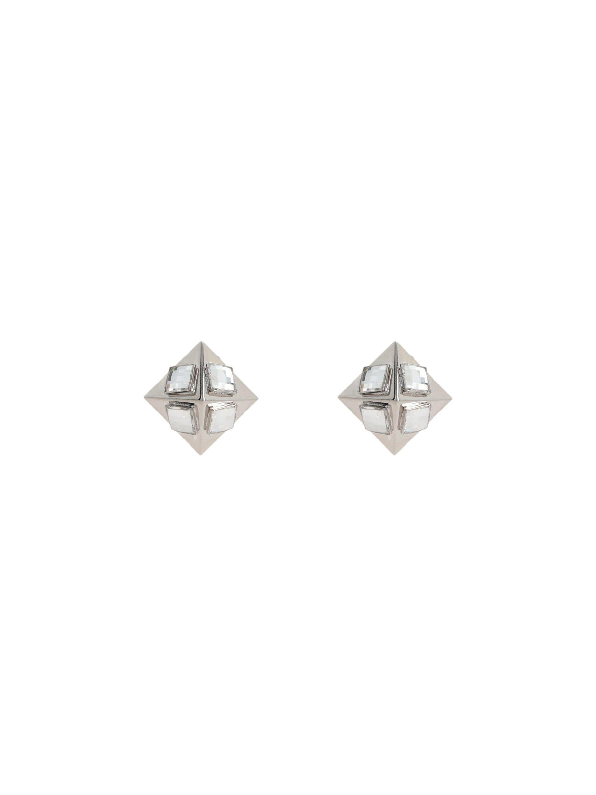 Brass Pyramid Crystal Earrings-ALESSANDRA RICH-JOHN JULIA