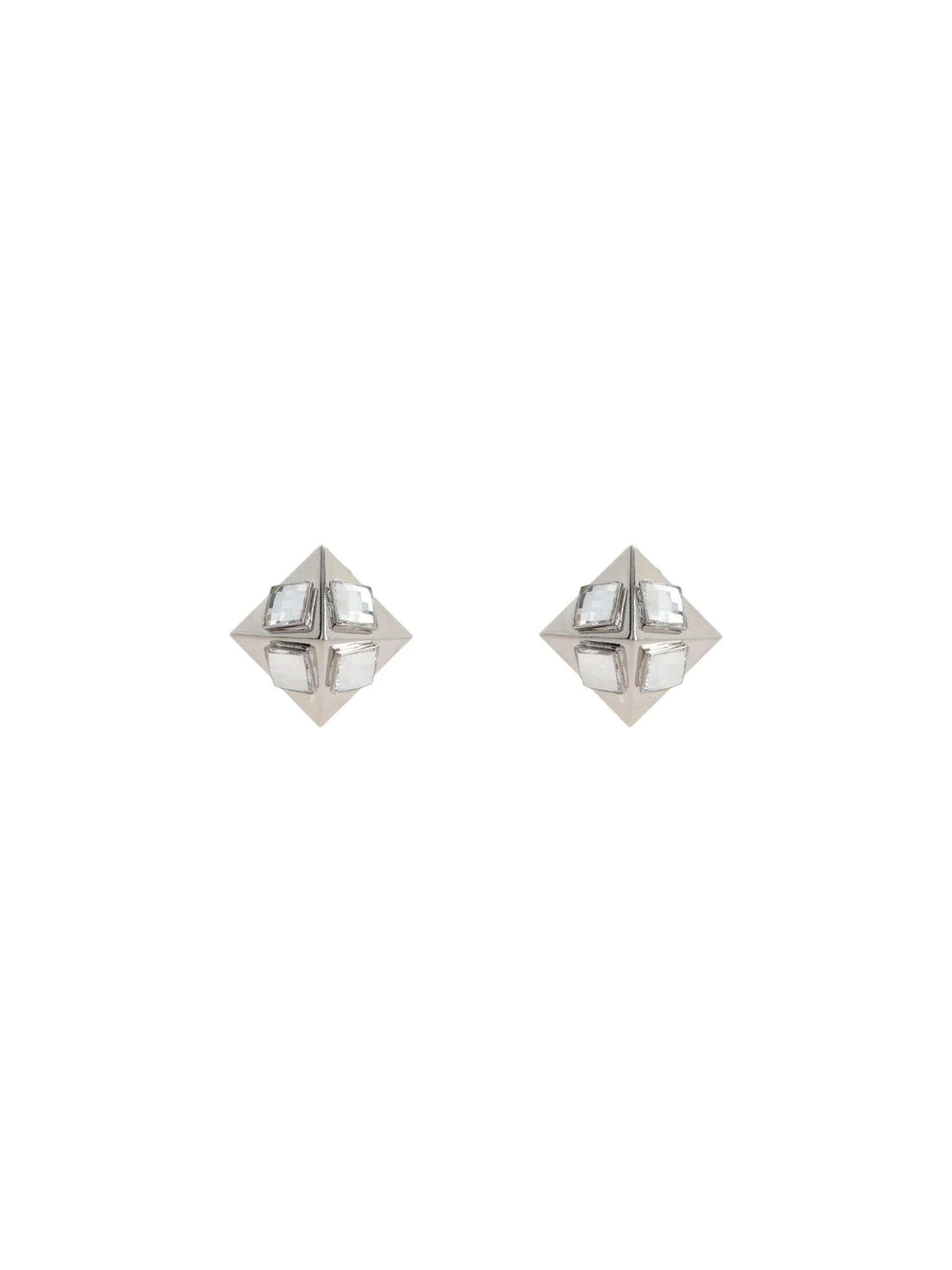 Brass Pyramid Crystal Earrings-ALESSANDRA RICH-JOHN JULIA